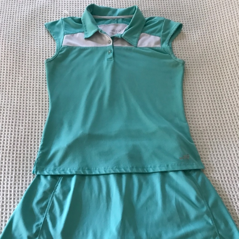 Teal BCG Tennis Top and Skirt.